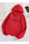 Red Hooded Always Yourself Printed Sweatshirt Hoodie