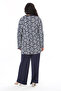 Women's Plus Size Navy Blue V-Neck Long Sleeve Blouse and Elastic Waist Pants Two Piece Set 65N38195 - 3