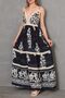 Women's Floral Patterned Thin Strap Knitted Detailed Summer Dress - 7