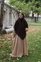 Pleated Zippered Aerobin Fabric Hijab Ferace/Dress - Honey Foam