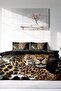 Leopard Double Duvet Cover Set Custom Woven Cotton Satin Leopard Eyes - 4