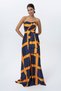 Patterned Long Evening Dress
