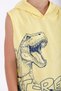 Yellow Colored Trex Printed Boys' T-Shirt - Hooded, Zero Sleeve - 5