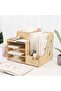 Desktop Pen Holder Organizer Practical Table Top Organizer with Paperwork Rack and Napkin Holder Section 1