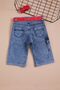 Boy's Blue Text Embroidered Belted Jean Shorts 16104 - 6