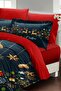 Christmas Decoration Dark Deer Christmas 100% Cotton Satin 3d Double Duvet Cover Set - 2