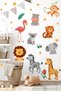 Little Safari Cute Animals II Water Color Glass, Cabinet, Door Sticker, Children's Room Wall Sticker - 3