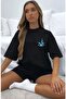 Blue Butterfly Printed Shorts Set - 3