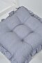 Fancy Ruffled Puffy Gray Chair Cushion with Laces 42X42Cm - 2