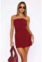 Diver Fabric Strapless Mini Dress - 3