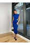 Jewelled Brooch Detail Shoulder Padded Pencil Dress