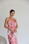 Patterned Strap Ruffle Detail V Neck Lined Maxi Long Length Premium Dress - 7