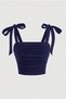 WFT5023B Bow-Detail Wide-Strap Cropped Blouse