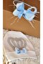 Blue Feather Bow Mother Maternity Crown and Baby Hat Set - 3