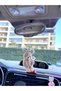 Plush Rabbit Rearview Ornament Rabbit Rearview Mirror Ornament Cream Color - 2