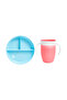 Pack of 2 Fixed Vacuum Feeding Plates and 360 Training Cups - 6 Months+ Blue&Pink