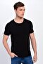 Men's Black Flame Basic Crew Neck 100% Cotton T-Shirt - 4