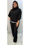 Women's plus size snap detail stretchy loose tracksuit set 24151 - 6