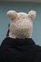 Hand Knitted Soft Teddy Bear Ear Model Puffy Snow Mask Balaclava/balaklava Beanie - 6
