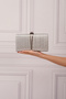 Women's Silver Laser Evening Dress Clutch Portfolio Evening Bag - 3
