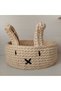Children's Room - Baby Room Organizer with Rabbit Ears, Knitted Basket