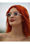 Small Women's Sunglasses -OvalDesign, White Frame, Black Gradient Glass - 3