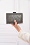Women's Platinum Stone Evening Dress Clutch Evening Bag - 3