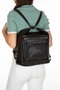 Women's Black Soft Washed Washed Leather Both Shoulder and Arm and Backpack - 3