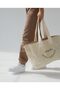 Canvas Tote Bag Daily Sports Beach Bag Cream Color - 2