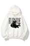 Jaguar Printed Unisex Oversize White Hooded Sweatshirt