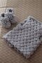 Puffy Hand Knitted Baby Vest Booties Set - 2