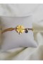 Women's Steel Evil Eye Bead Detailed Clover Bracelet - 3