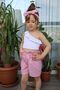 Pink Pitikare Shorts Crop Set - 3