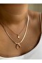 Steel Rose Gold Double Row Midnight Necklace - Does Not Tarnish - - 2