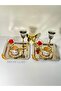 6-piece Gold FeaTher DeTailed Square Tea and Coffee Tray - 3