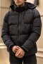 Mount Waterproof Shearling Hooded Men's down Jacket - Black - 5
