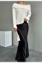 Women's Open Shoulder Fold Madonna Collar Sweater - 2