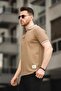 Fabre Honeycomb Pattern Zippered College Collar Men's Tshirt - 2