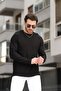 تيشيرت رجالي بأكمام طويلة ونمط وافل بقصة ضيقة من Ft 110