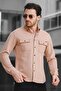 Yx 16703 Double Pocket Covered Snap Fastener Lycra Scuba Fabric Men's Shirt