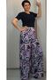 Elastic Waist Wide Leg Lilac Print Trouser Skirt - 6