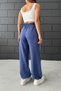 Women's Indigo Two Thread Elastic Waist Loose Wide Leg Sweatpants - 5