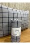 Uykulife Striped Smoked Black Checkered Double Elastic Bed Sheet Set