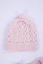 100% Thick Knitwear Girl Boy Baby Kids Winter Beret Bottom Top Wool 3-Piece Set 5800 - 4