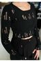 Ladder Detailed Long Sleeve Top Knitwear Bady Sweater - 2