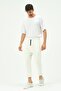 Men's Loose Cut Straight Leg Sweatpants 785 Ecru - 4
