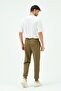 Men's Cuffed Leg Sweatpants with Side Pockets 851 Khaki - 4