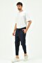Men's Zippered Leg Back Pocket Sweatpants 782 Navy Blue - 3