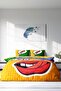 طقم غطاء لحاف مزدوج ثلاثي الأبعاد من King Size Ooops Lips مقاس 220 × 240 سم - 3
