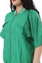 Women's Plus Size Green Front Zipper Pocket and Ribbed Blouse Trousers Two Piece Set 65N38192 - 5